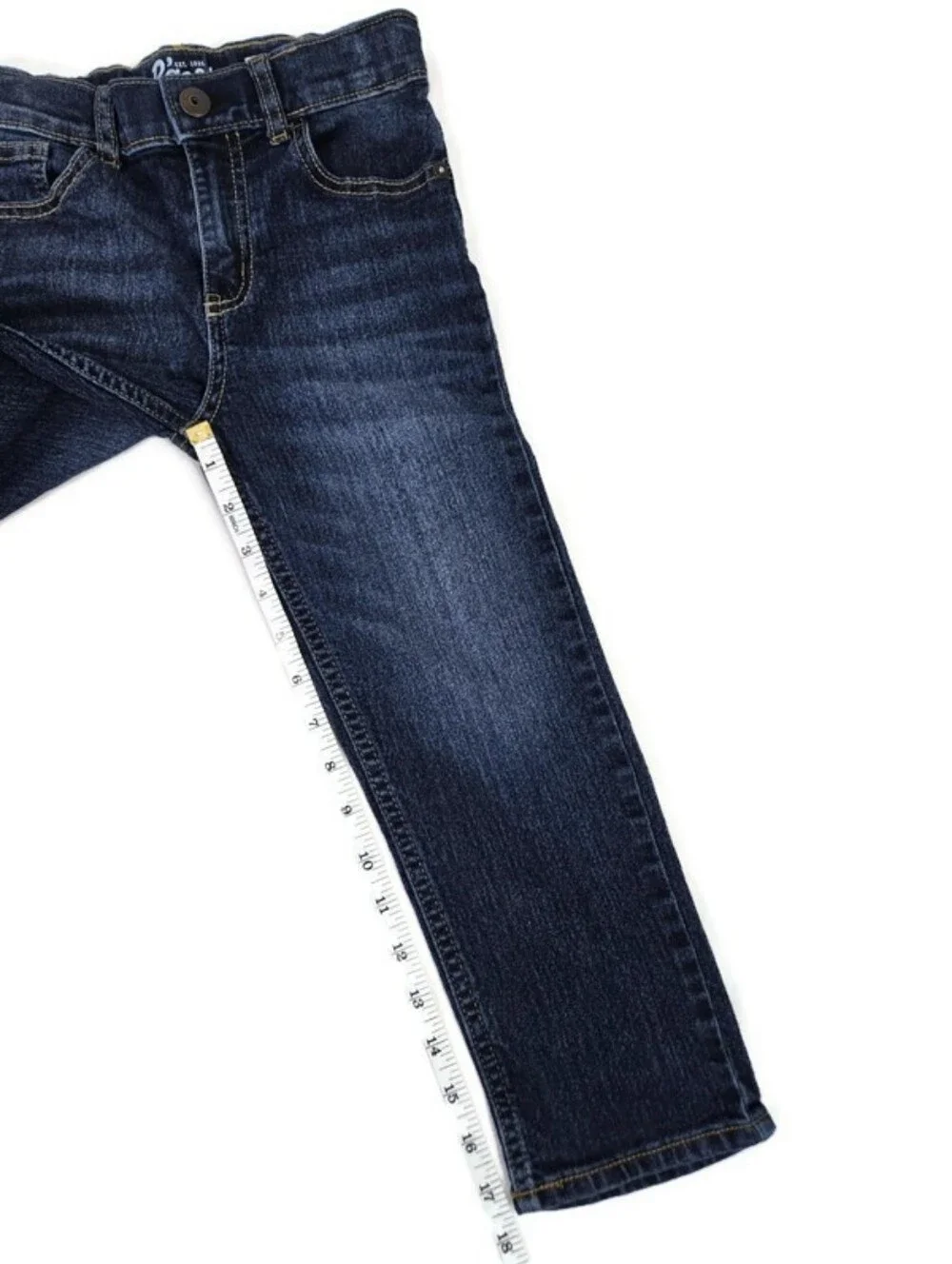 Oshkosh B'Gosh Dark Blue Wash Classic Fit Adjustable Waist Denim Jeans Boys 5/5A